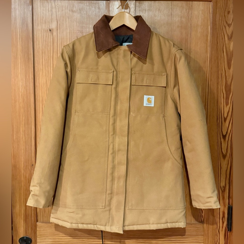 Vintage Carhartt Women’s CQW006 Brown Duck Quilt Lined Barn Coat USA Small Y2K